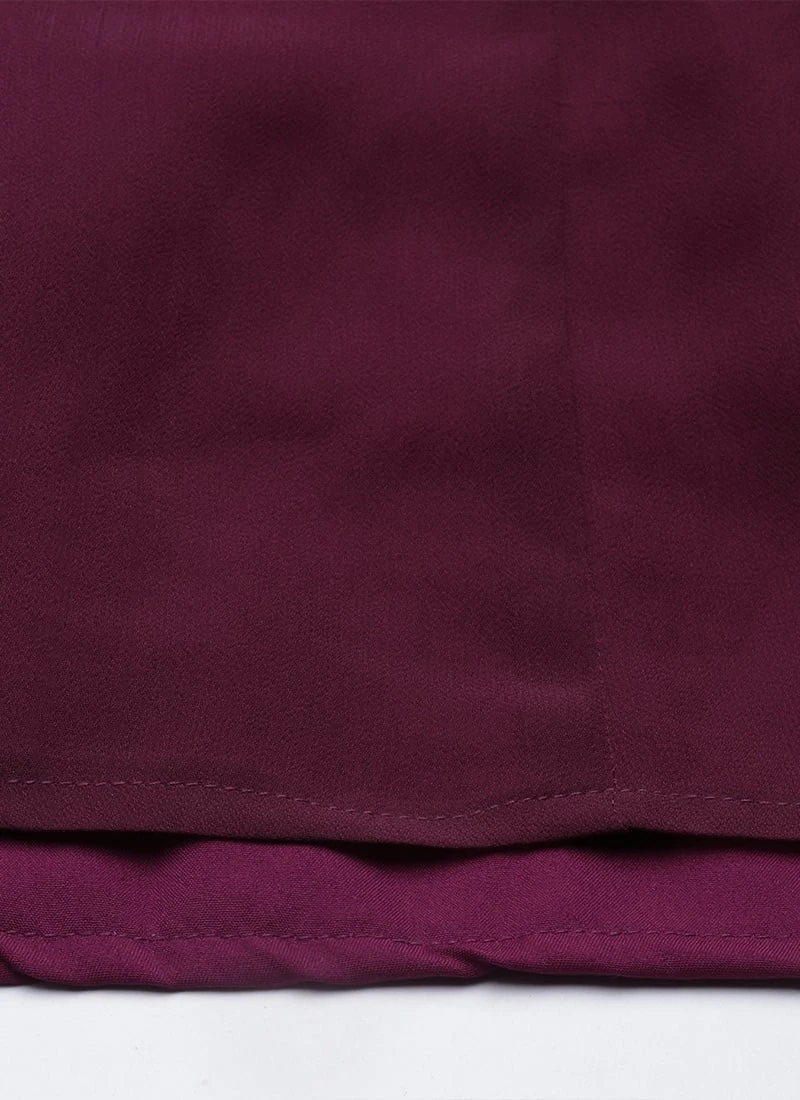 White Tie N Dye Nylon Purple Flared Dress Festive Wear - Image 8