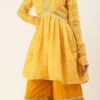 Bottom From Yellow Digital Printed Alia Cut Sharara Suit After Six Wear