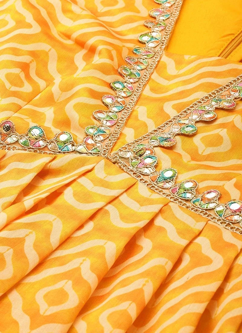 Bottom From Yellow Digital Printed Alia Cut Sharara Suit After Six Wear - Image 5