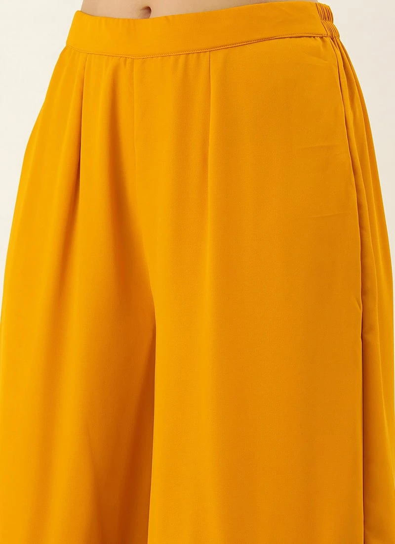 Bottom From Yellow Digital Printed Alia Cut Sharara Suit After Six Wear - Image 6