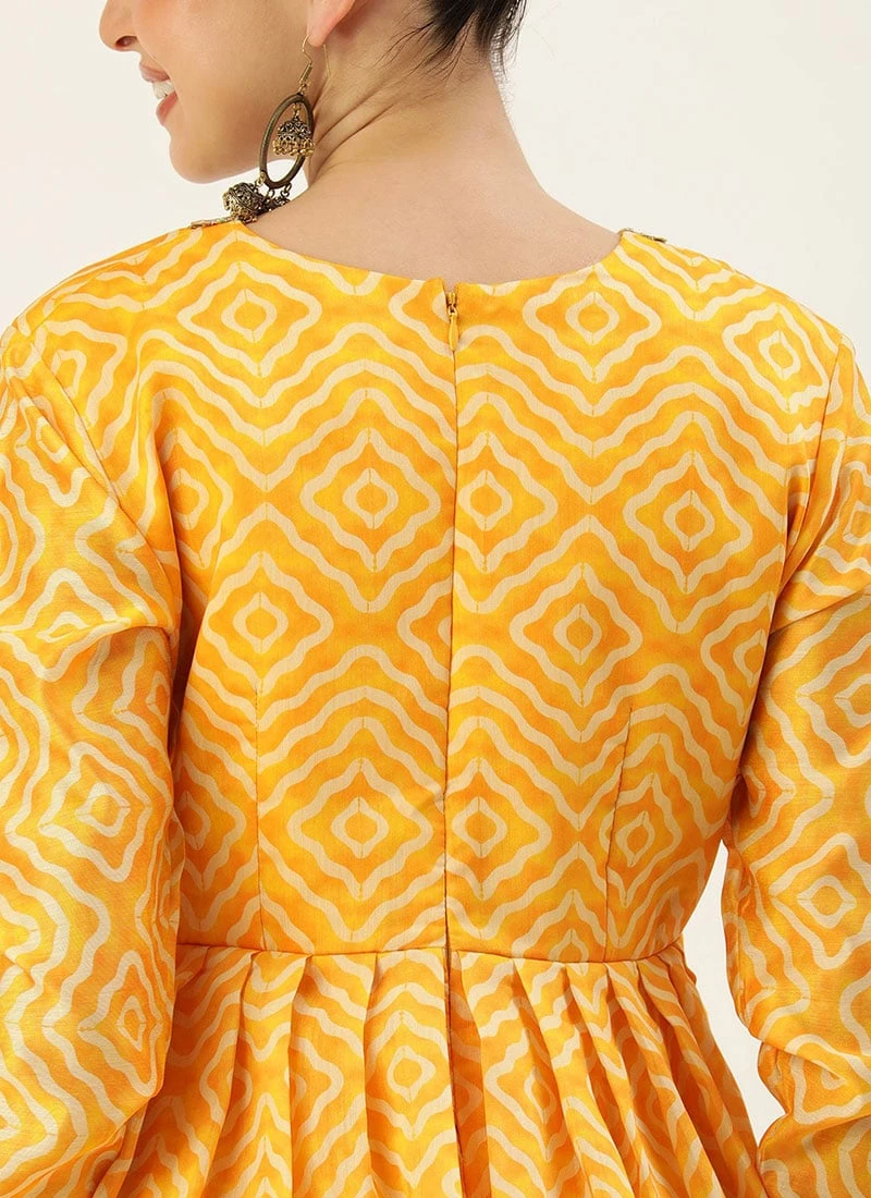 Bottom From Yellow Digital Printed Alia Cut Sharara Suit After Six Wear - Image 7