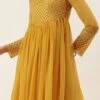 Yellow Embroidered Net Anarkali Set Festive Wear