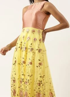 Yellow Organza Embroidered Anarkali Suit Festive Wear