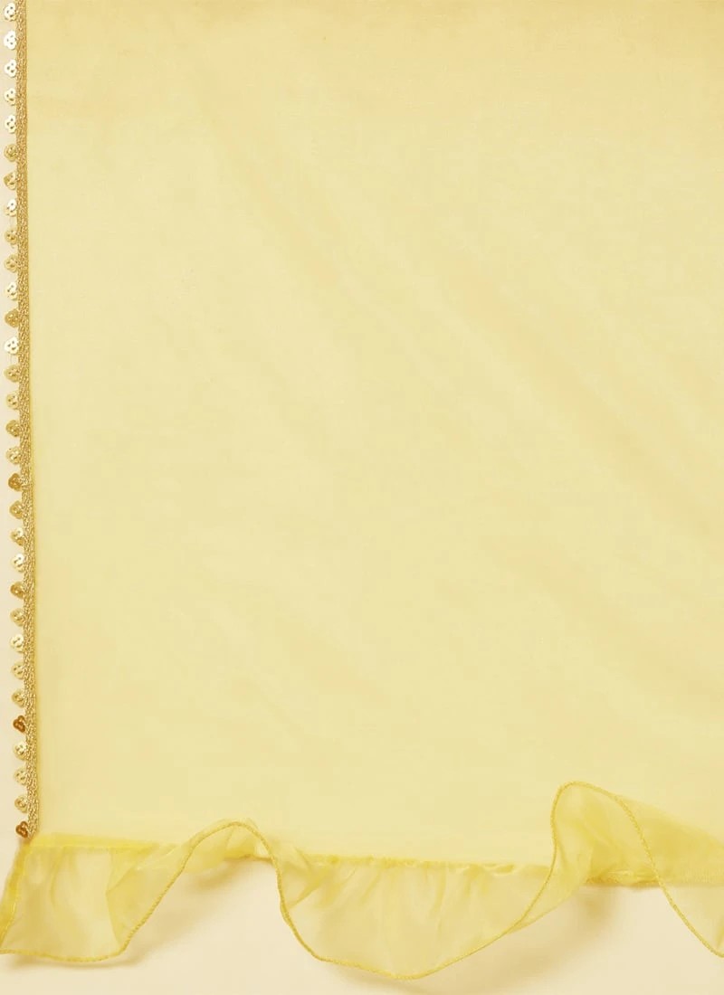Yellow Organza Embroidered Anarkali Suit Festive Wear - Image 7