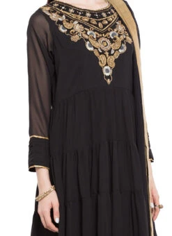 Black Georgette Ankle Length Anarkali Suit Party Wear