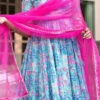 Blue Muslin Digital Printed Anarkali Suit After Six Wear