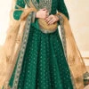Green Taffeta Embroidered Anarkali Suit Party Wear
