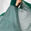 Greey N Green Cotton Silk Leheriya Anarkali Top With Dupatta After Six Wear