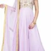 Lavender Crepe Anarkali Suit Party Wear