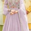 Lavender Georgette Embroidered Designer Anarkali Suit Festive Wear