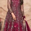 Maroon Net Embroidered Anarkali Suit Party Wear