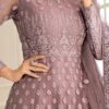 Mauve Net Embroidered Anarkali Suit Party Wear