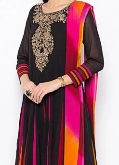 Multicolored Georgette Anarkali Suit Party Wear