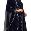 Navy Blue Cotton Silk Anarkali Suit Party Wear