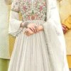 Off White Georgette Embroidered Designer Anarkali Suit Festive Wear