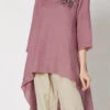 Onion Pink Linen Kurta Set Work Wear