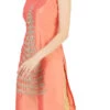 Peach Taffeta Silk Embroidery Kurta Straight Pant Set Party Wear