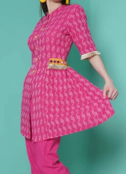 Pink Cotton Kurta Straight Pant Suit After Six Wear