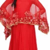 Red Net Silk Thread Gold Zari Anarkali Suit Party Wear