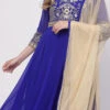 Royal Blue Georgette Embroidered Work Anarkali Suit Work Wear