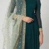 Turquoise Georgette Embroidered Anarkali Suit Party Wear