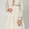 White Silk Embroidered Anarkali Suit Party Wear