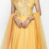 Yellow Silk Embroidered Anarkali Suit Party Wear